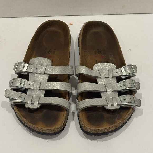 Birki’S Shoes - Birkie Birkenstock Florida 3 Strap Slip On Sandal Silver Women's 7-7.5 EU 38